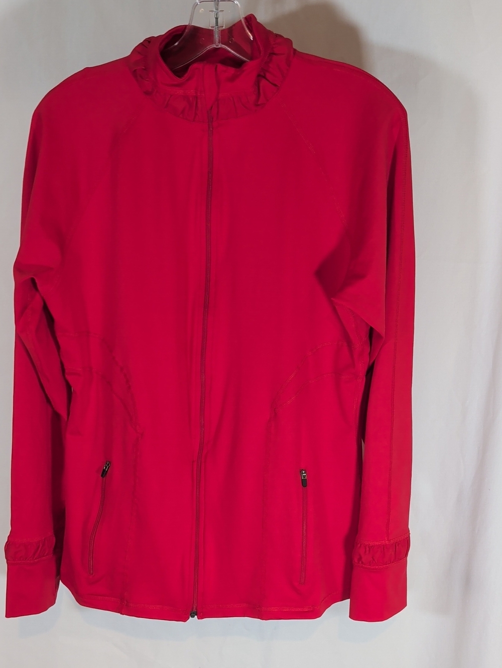 SPANX Red Full-Zip Lightweight Utility Jacket